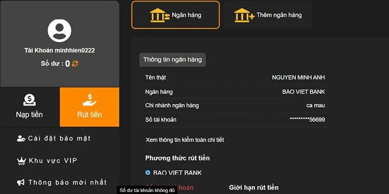 Liên kết ngân hàng trước khi tiến hành giao dịch trên hệ thống